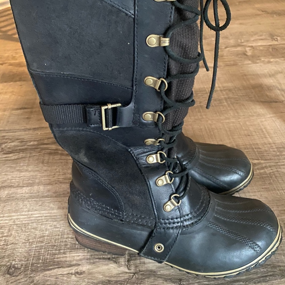 Sorel Black Tall Boots Size 7.5